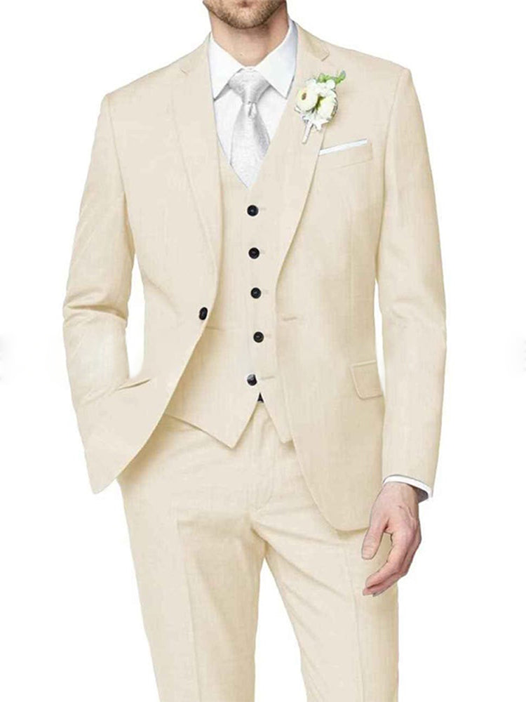 Men's Formal Notch Tailored One-Button Suit