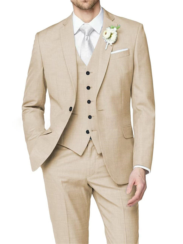 Men's Formal Notch Tailored One-Button Suit