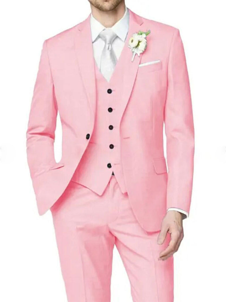 Men's Formal Notch Tailored One-Button Suit