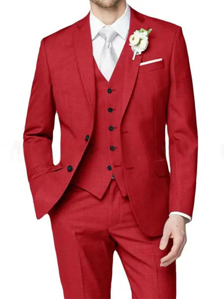 Men's Formal Notch Tailored One-Button Suit