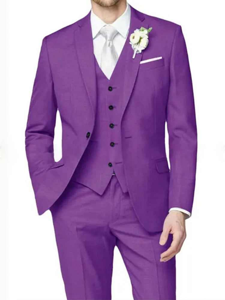Men's Formal Notch Tailored One-Button Suit