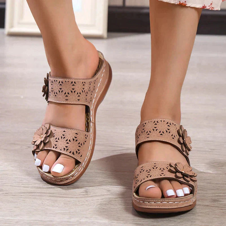 Malia | Women's Stylish Floral Wedge Sandals for Comfort-The Yellow Prime