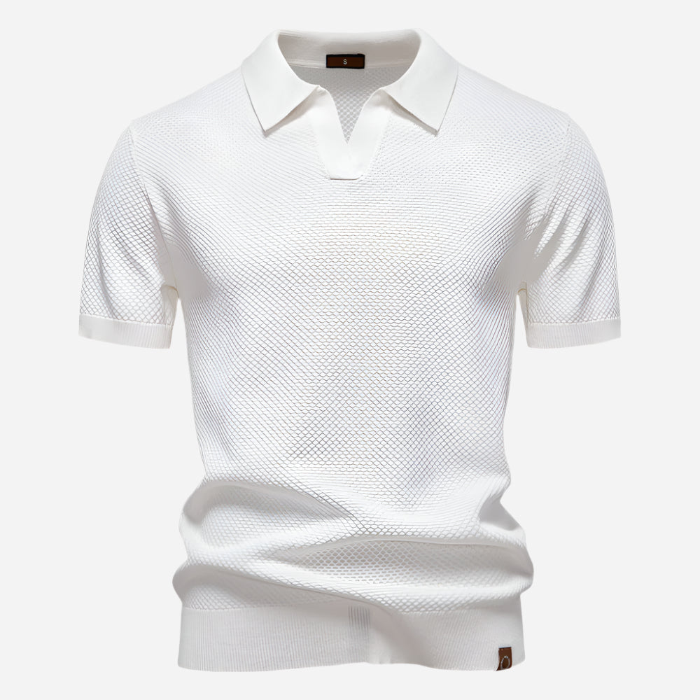 Marcus | Men's Short Sleeve Casual Knit Shirt-The Yellow Prime
