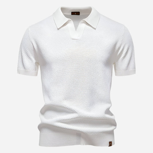 Marcus | Men's Short Sleeve Casual Knit Shirt-The Yellow Prime
