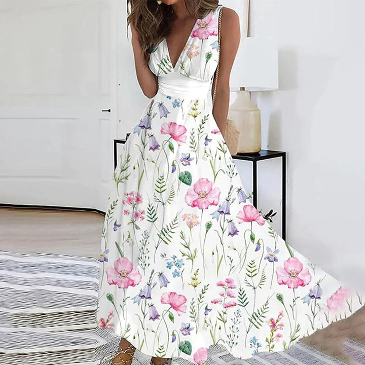 Mary | Women's Floral Maxi Dress for Wedding Guests-The Yellow Prime