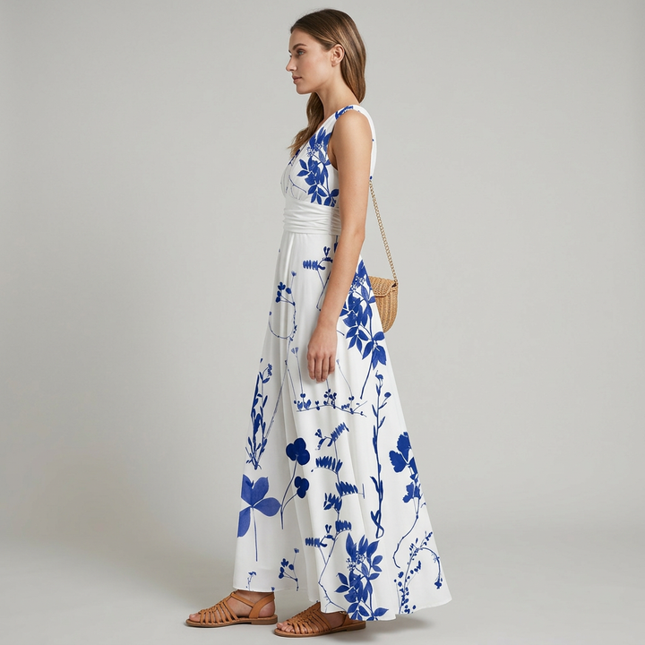 Mary | Women's Floral Maxi Dress for Wedding Guests-The Yellow Prime