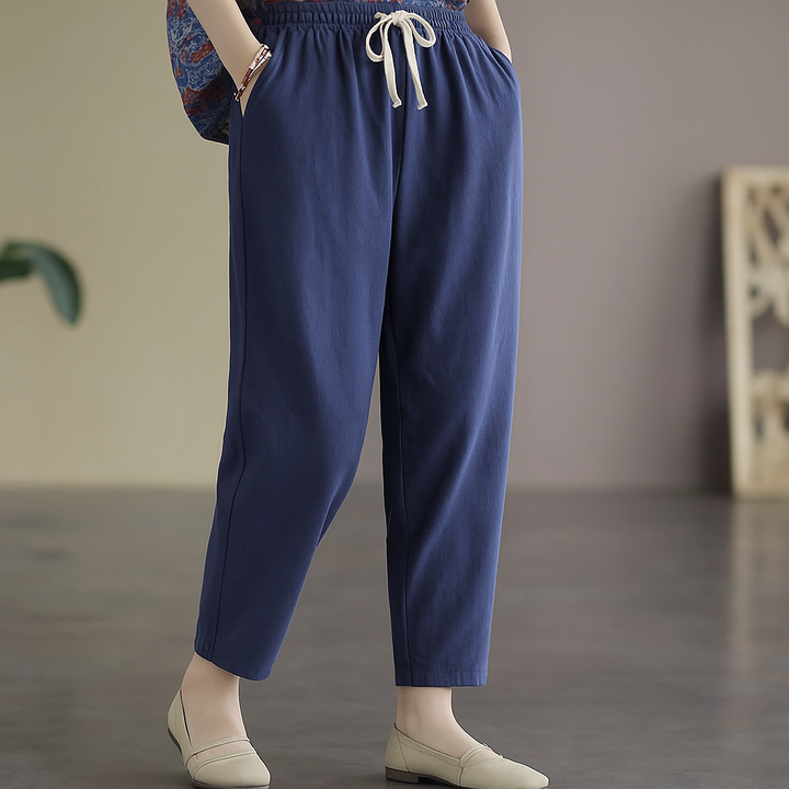 Women's Linen Drawstring Casual Trousers