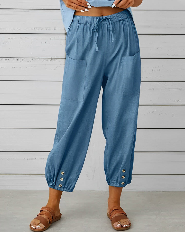 Maya | Women's Fashionable High-Waisted Wide Leg Pants-The Yellow Prime