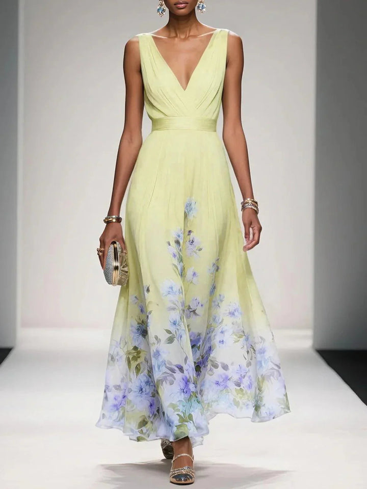 Emma | Women's Floral Summer Wedding Guest Dress-The Yellow Prime
