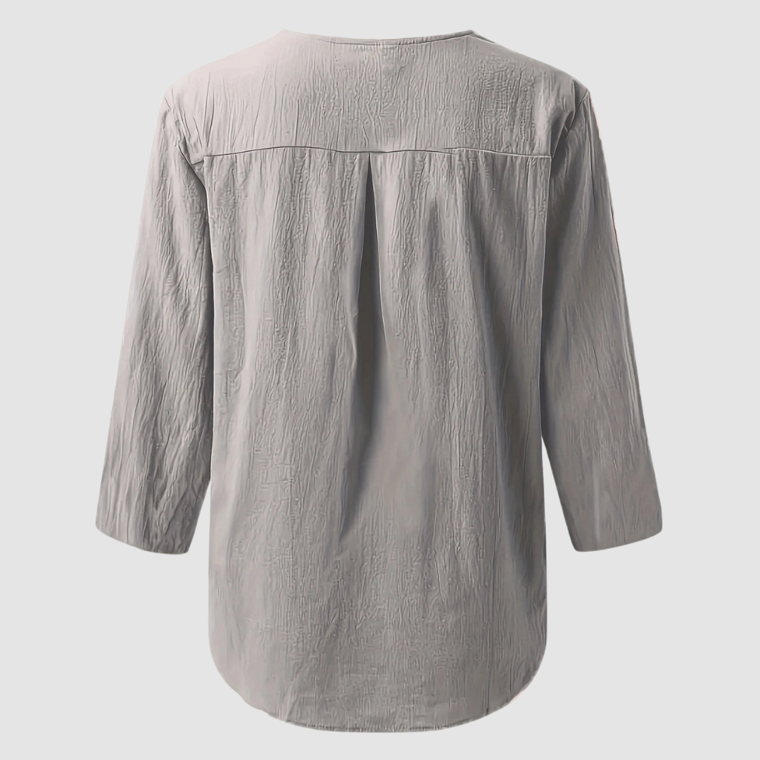Melisa | Women's Casual Cotton and Linen Blouse-The Yellow Prime