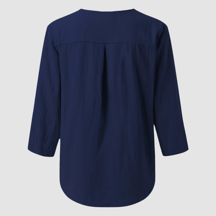 Melisa | Women's Casual Cotton and Linen Blouse-The Yellow Prime