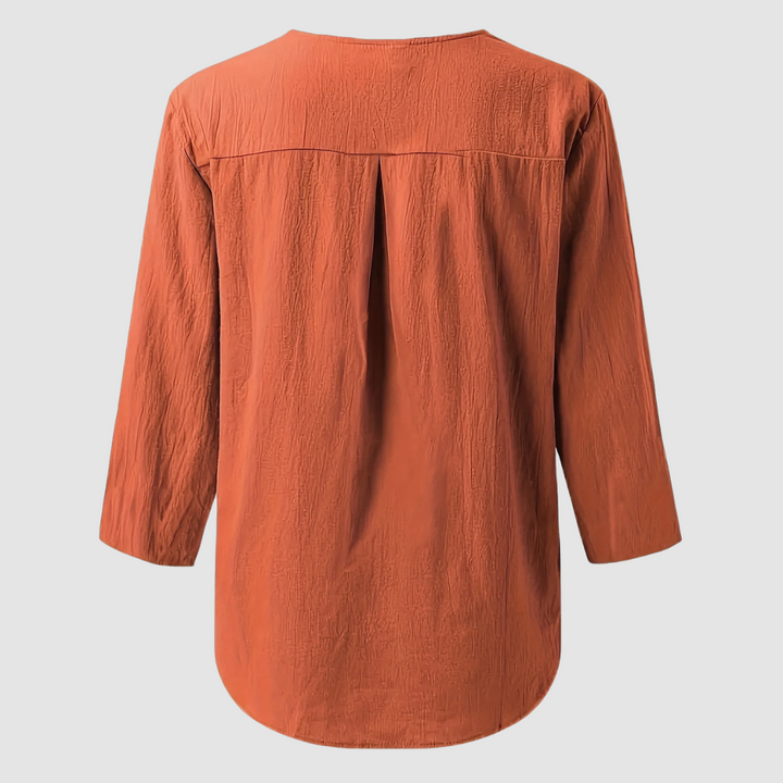 Melisa | Women's Casual Cotton and Linen Blouse-The Yellow Prime