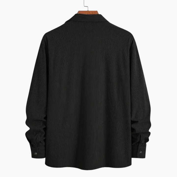 Men's Classic Corduroy Jacket with Button Placket and Chest Pockets