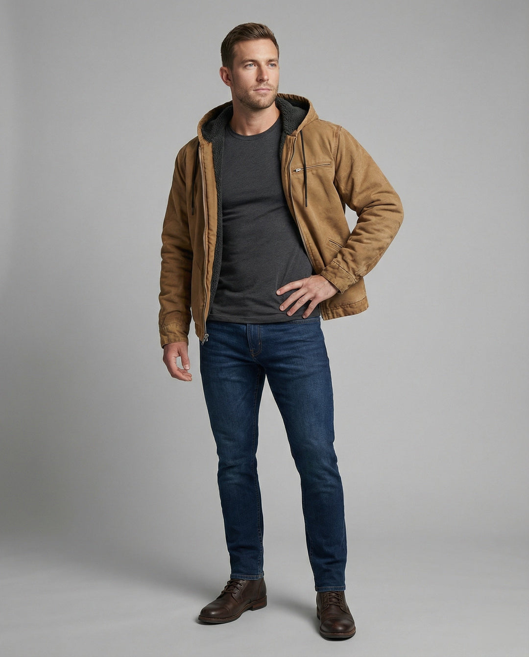 Men's Stylish Comfort-Fit Jacket with Elegant Detailing