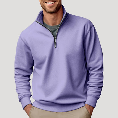 Sudadera casual para hombre con cuello y cierre de un cuarto - cómoda para otoño e invierno