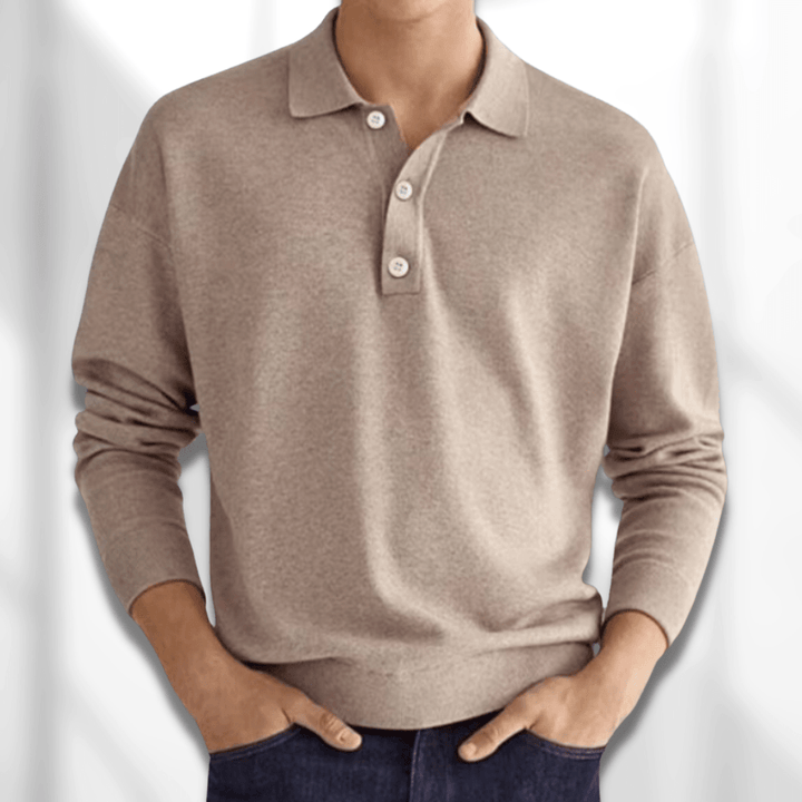 Men's Classic Long Sleeve Polo Shirt-The Yellow Prime