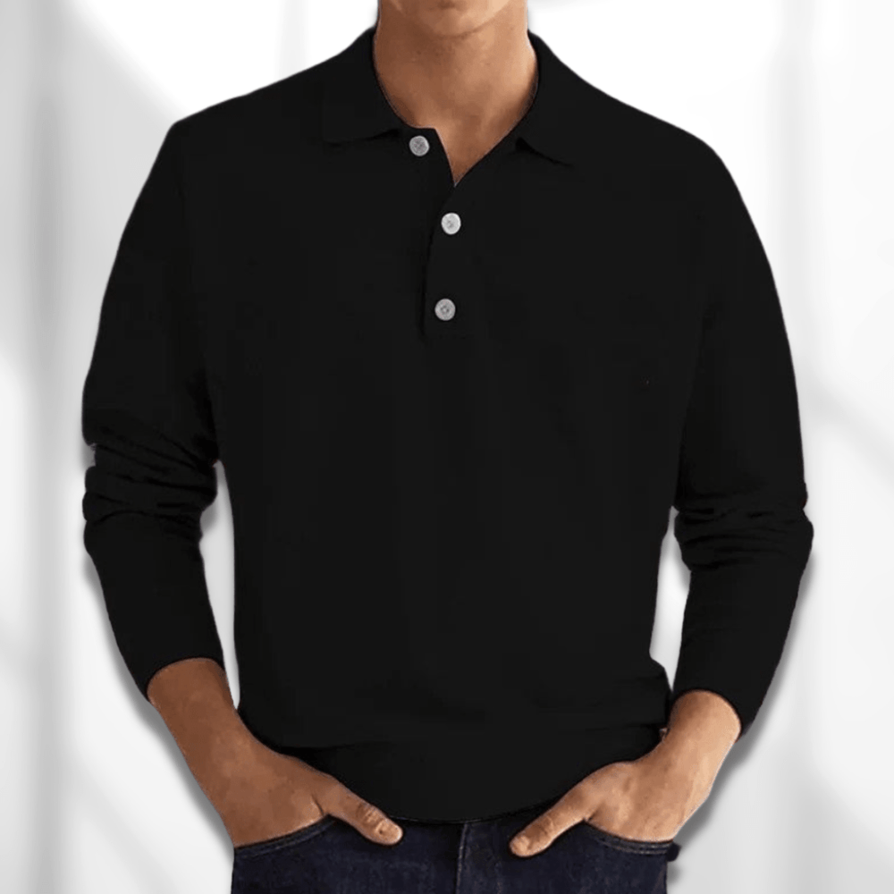 Men's Classic Long Sleeve Polo Shirt-The Yellow Prime