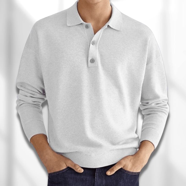 Men's Classic Long Sleeve Polo Shirt-The Yellow Prime