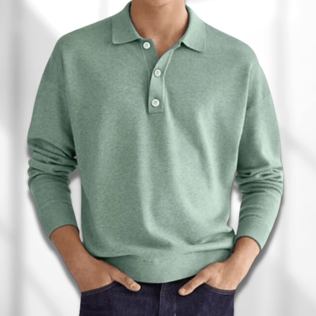 Men's Classic Long Sleeve Polo Shirt-The Yellow Prime
