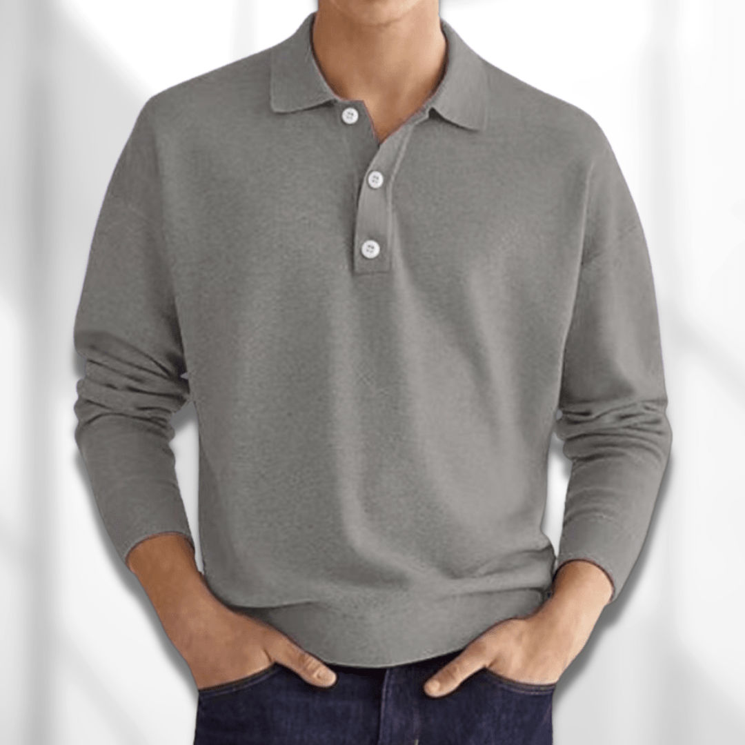 Men's Classic Long Sleeve Polo Shirt-The Yellow Prime