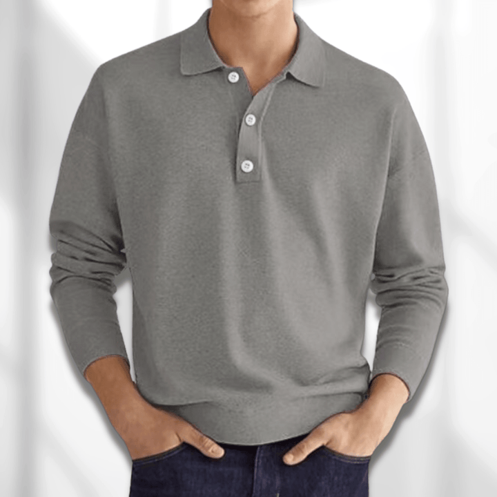 Men's Classic Long Sleeve Polo Shirt-The Yellow Prime