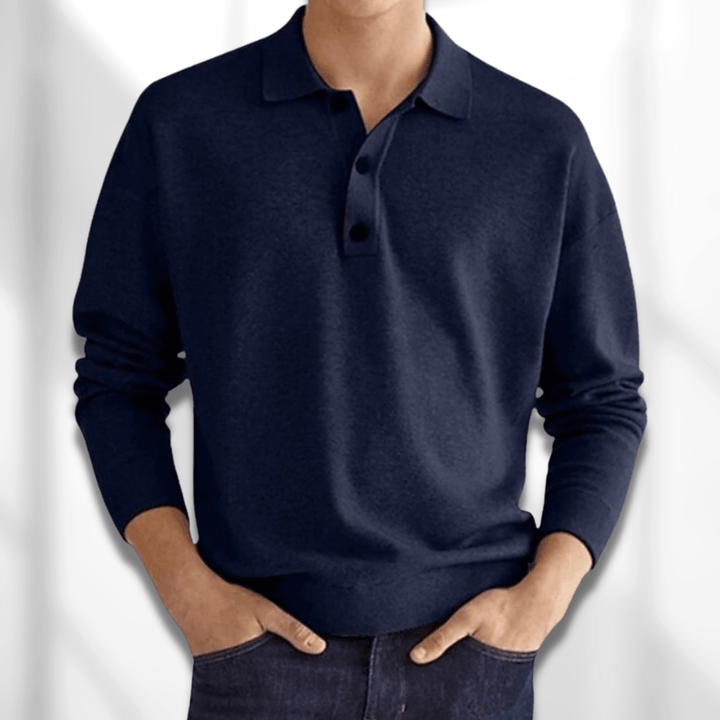 Men's Classic Long Sleeve Polo Shirt-The Yellow Prime