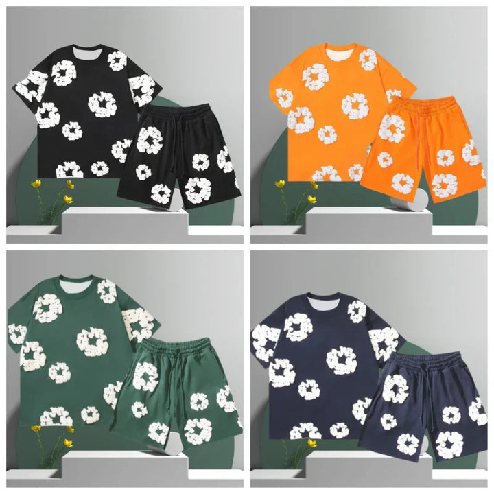 Men's 3D Floral Shorts Set – Cotton Casual Summer Fashion-The Yellow Prime