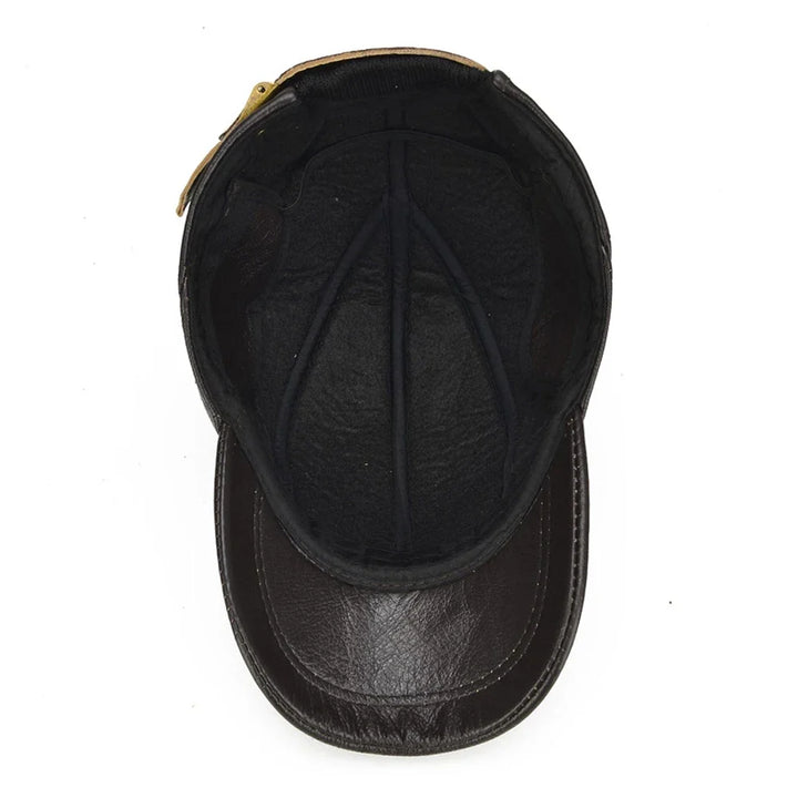 Men's Adjustable Vintage Genuine Leather Cap-The Yellow Prime