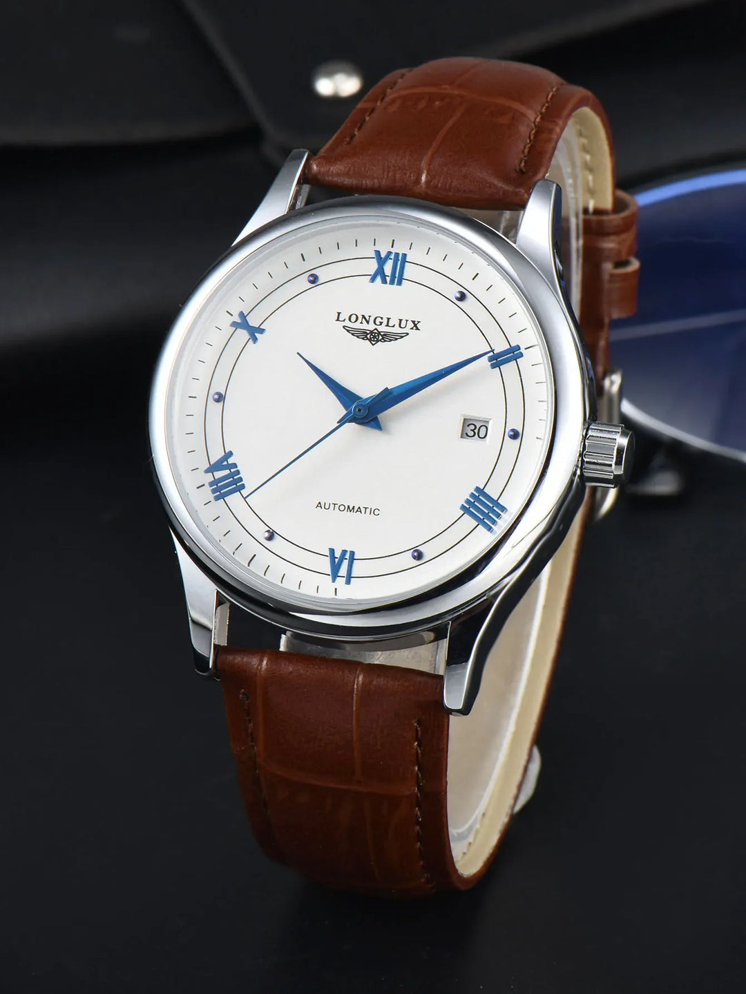 Men's Automatic Leather Strap Mechanical Date Waterproof Watch-The Yellow Prime