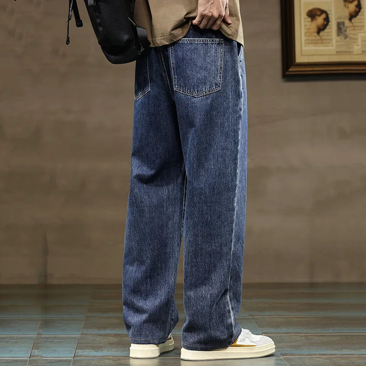 Men's Baggy Wide-Leg Drawstring Casual Denim Jeans-The Yellow Prime