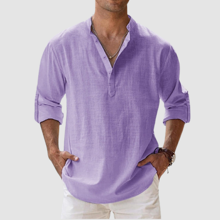 Men's Breathable Linen Shirt-The Yellow Prime