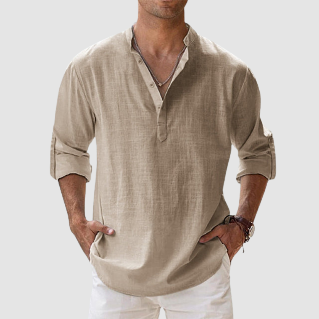 Men's Breathable Linen Shirt-The Yellow Prime