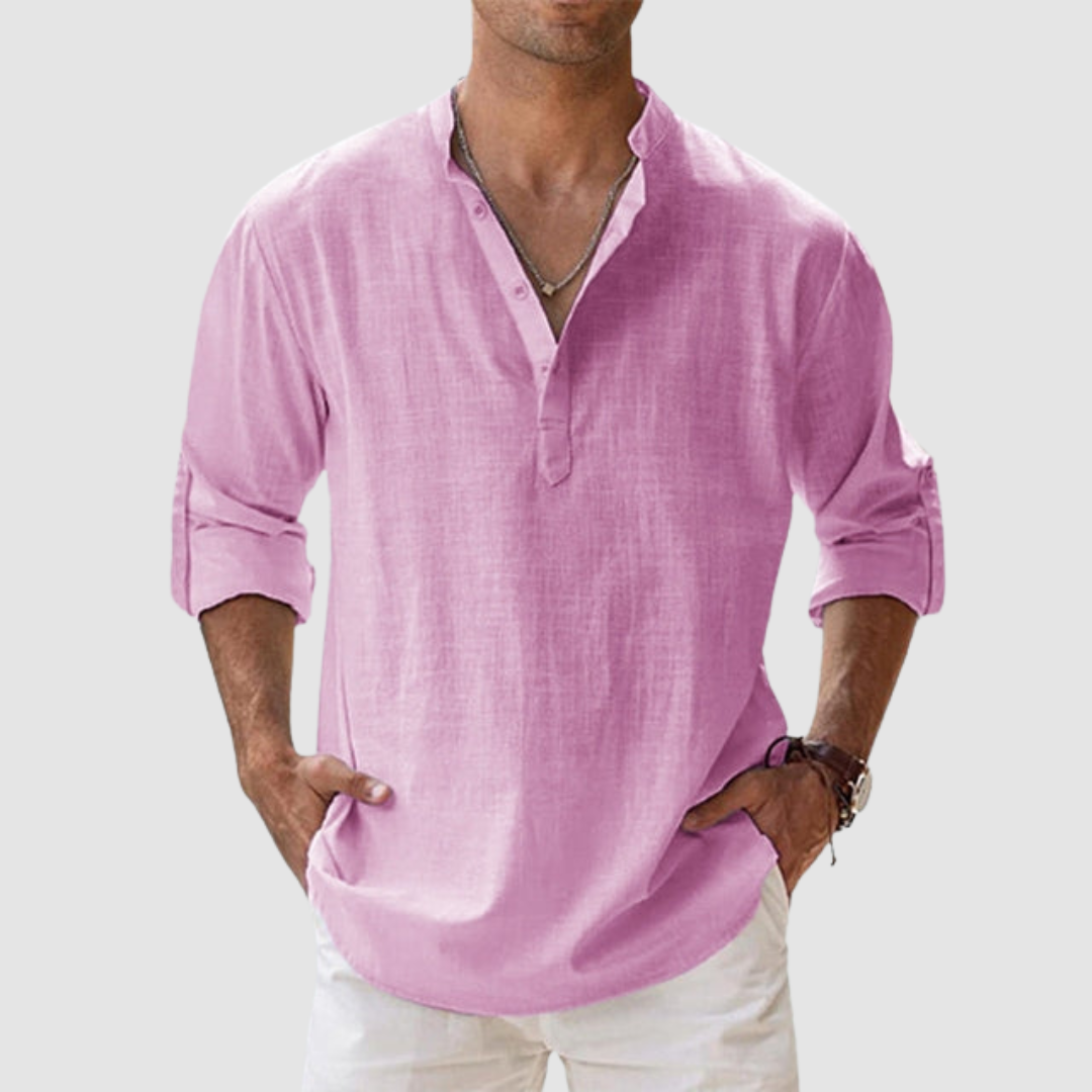 Men's Breathable Linen Shirt-The Yellow Prime
