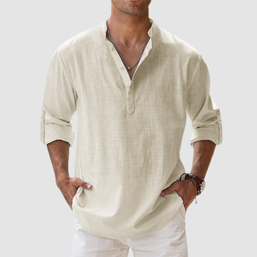 Men's Breathable Linen Shirt-The Yellow Prime