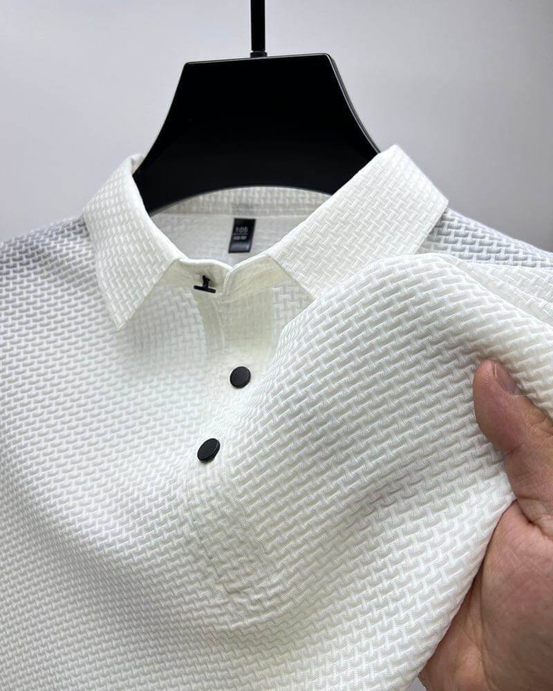 Men's Breathable Mesh Polo Shirt, Classic Fit for Casual and Active Wear-The Yellow Prime