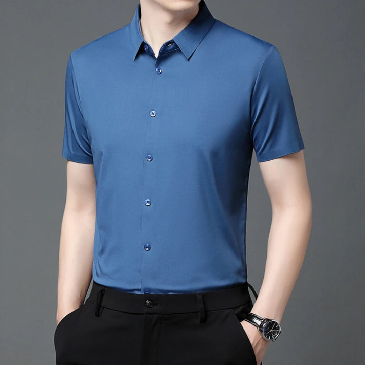 Men's Breathable Ultra Stretch Short Sleeve Business Casual Shirt-The Yellow Prime