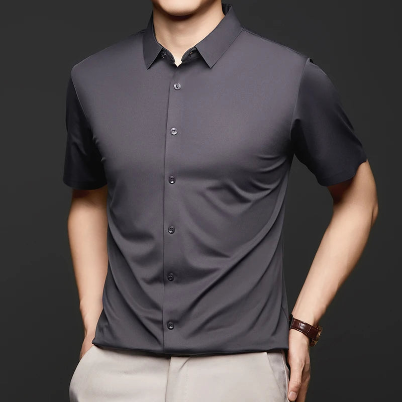 Men's Breathable Ultra Stretch Short Sleeve Business Casual Shirt-The Yellow Prime