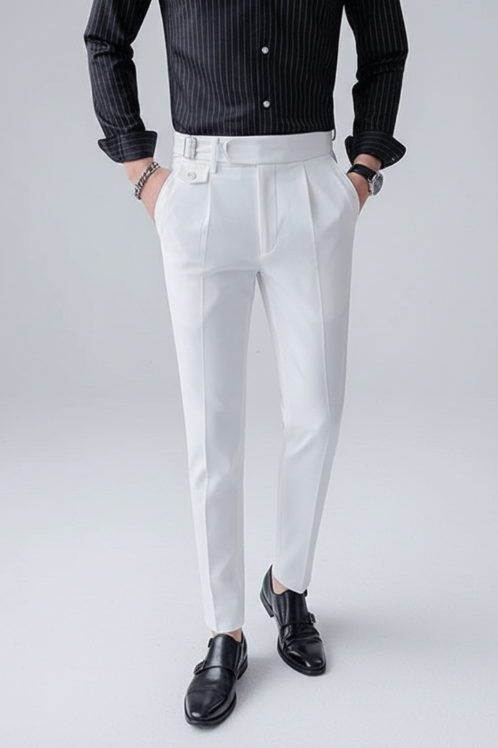 Elliot | Men's Slim Fit Pleated Casual Trousers