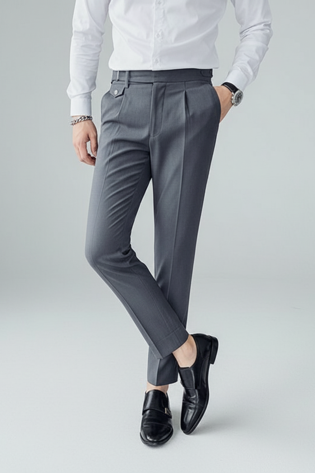 Elliot | Men's Slim Fit Pleated Casual Trousers