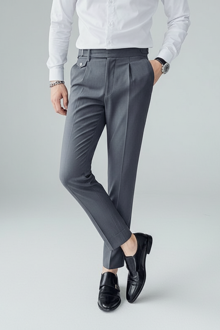 Elliot | Men's Slim Fit Pleated Casual Trousers