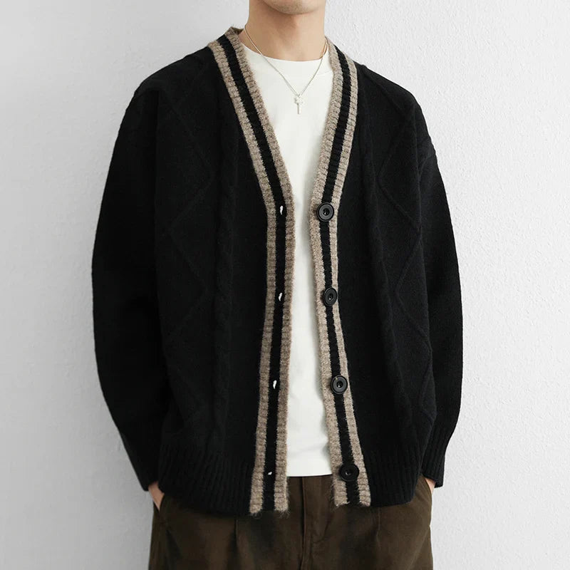 Men's Cable Knit Cardigan - Alderidge Style-The Yellow Prime