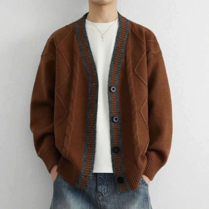 Men's Cable Knit Cardigan - Alderidge Style-The Yellow Prime