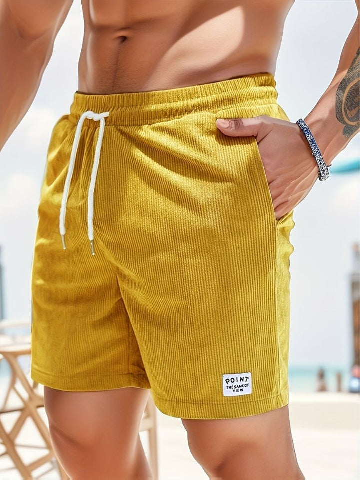 Men's Casual Cord Shorts with Drawstring for Comfort and Style-The Yellow Prime