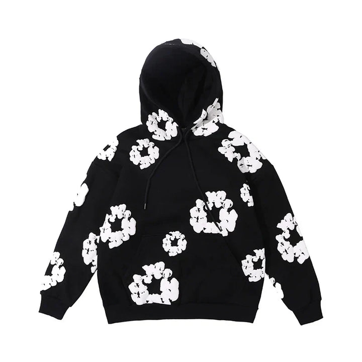 Men’s Casual Denim Tears Hoodie – Soft Hooded Sweatshirt Black