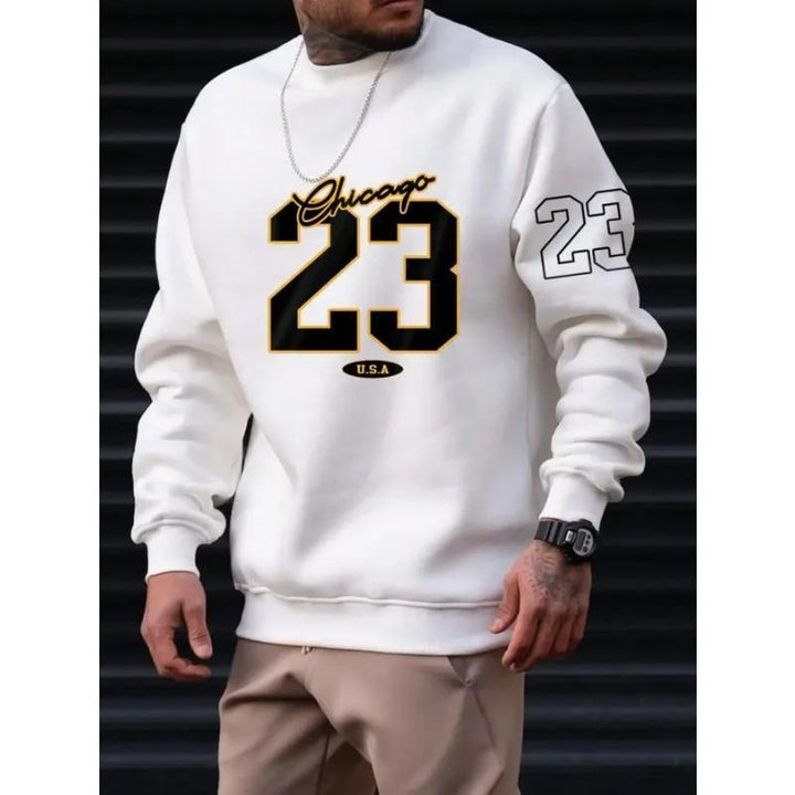 Men's Casual Fleece Crewneck Sweatshirt-The Yellow Prime