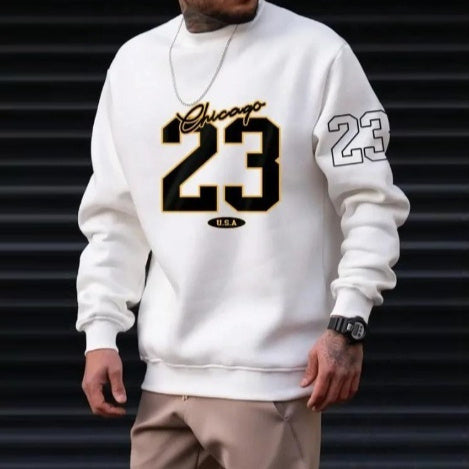 Men's Casual Fleece Crewneck Sweatshirt-The Yellow Prime