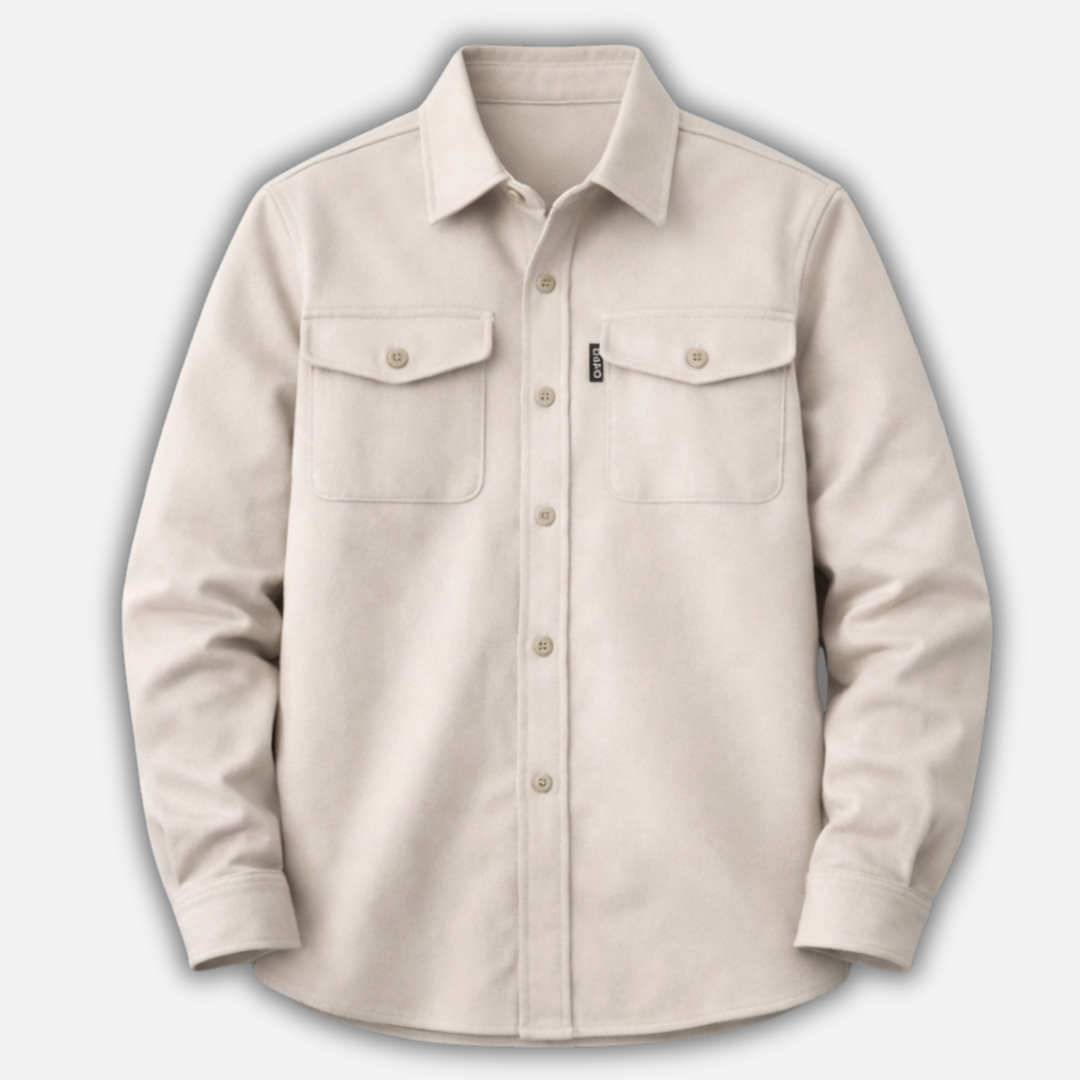 Men's Casual Overshirt with Chest Pocket-The Yellow Prime