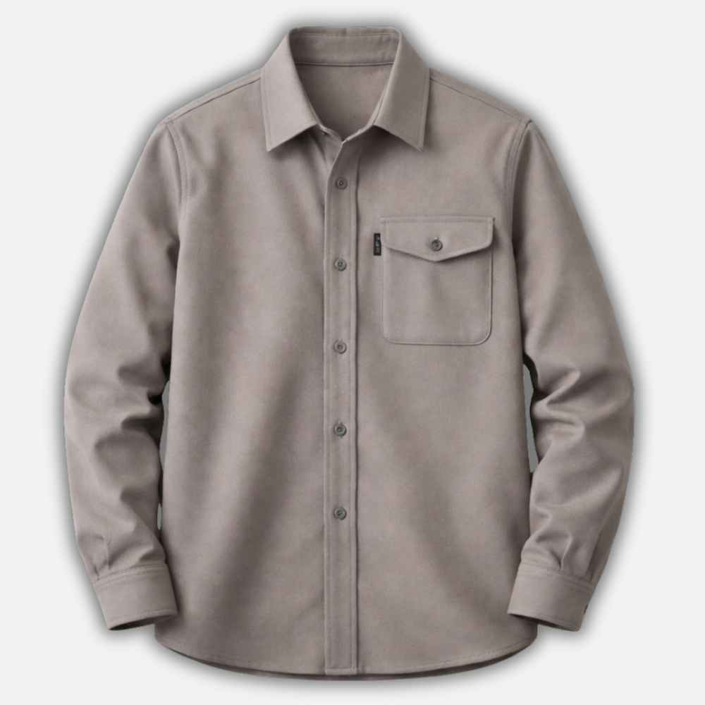 Men's Casual Overshirt with Chest Pocket-The Yellow Prime