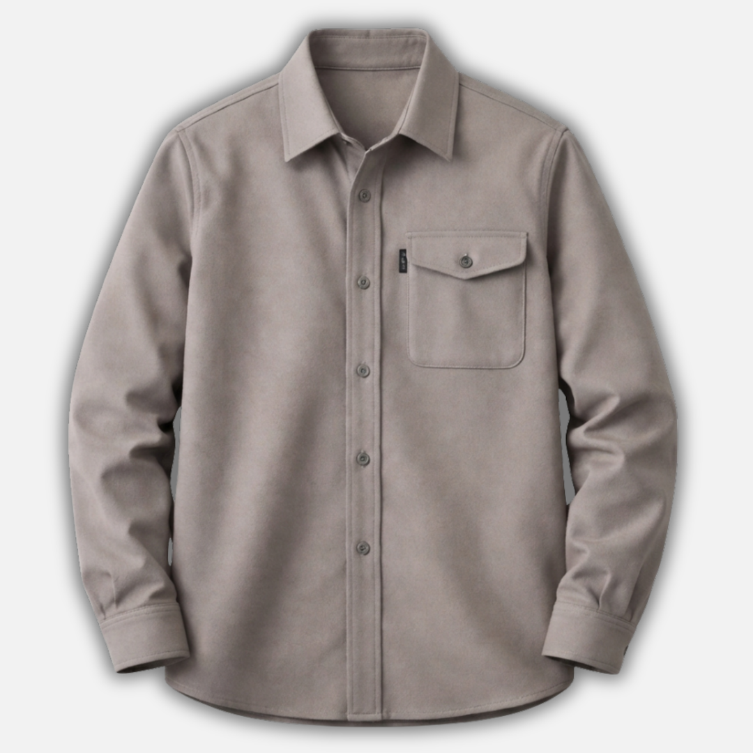 Men's Casual Overshirt with Chest Pocket-The Yellow Prime