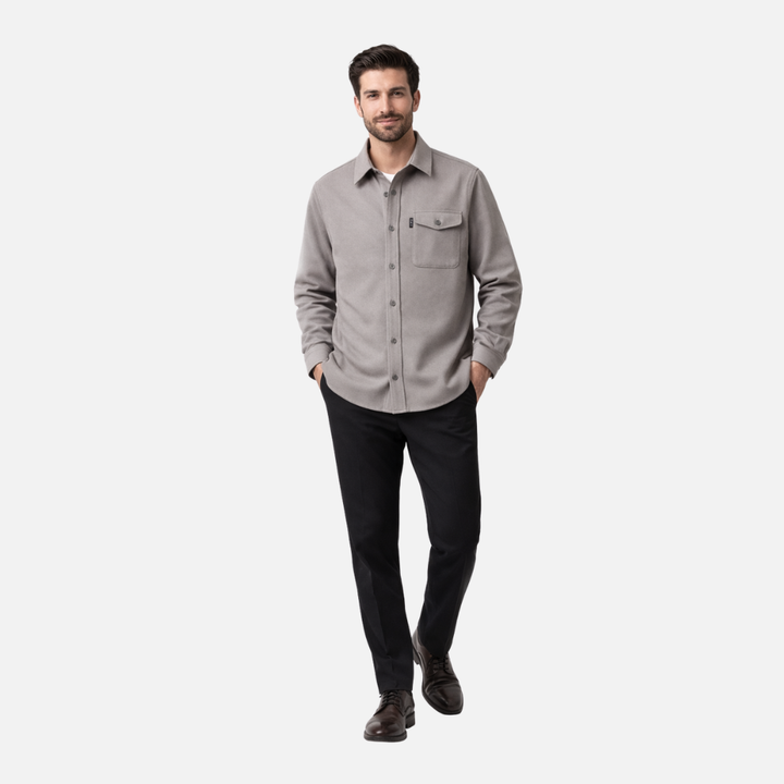Men's Casual Overshirt with Chest Pocket-The Yellow Prime